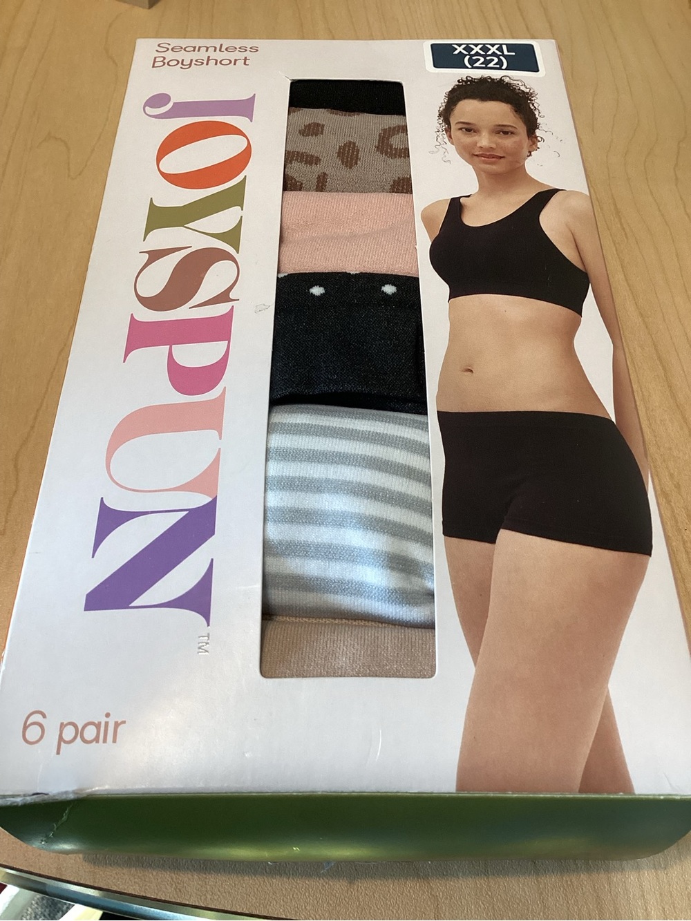 Joyspun Womens Seamless Boyshort Underwear Sz XXXLarge (22) Multicolor Pack of 6